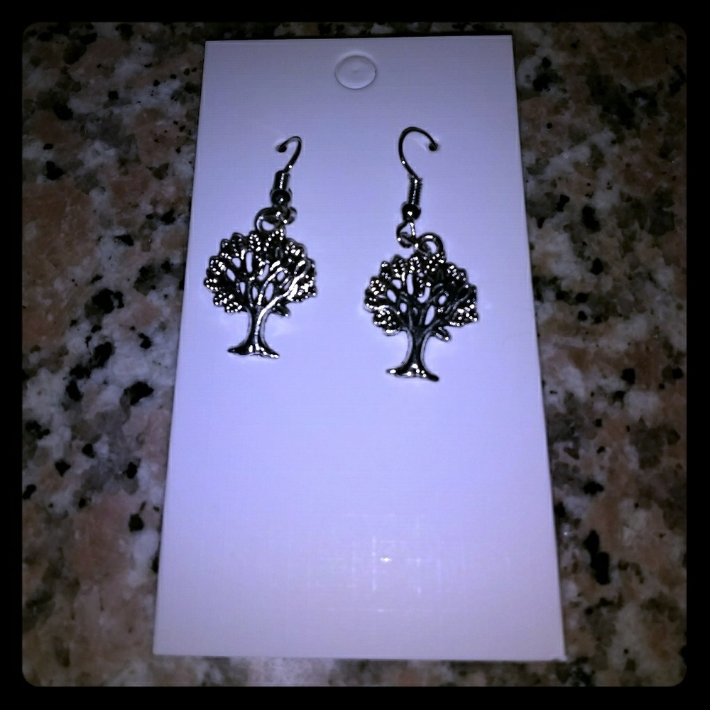Tibetan Silver Tree of Life Earrings